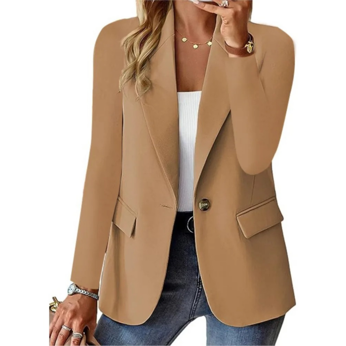 BLAZER CEINTURE ET POCHES POUR FEMME