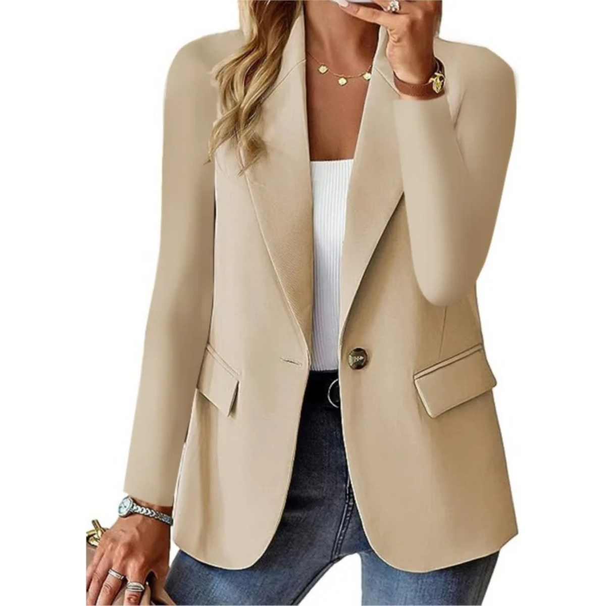 BLAZER CEINTURE ET POCHES POUR FEMME