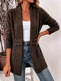 GILET POUR FEMME CEINTURÉ EN MAILLE CÔTELÉE