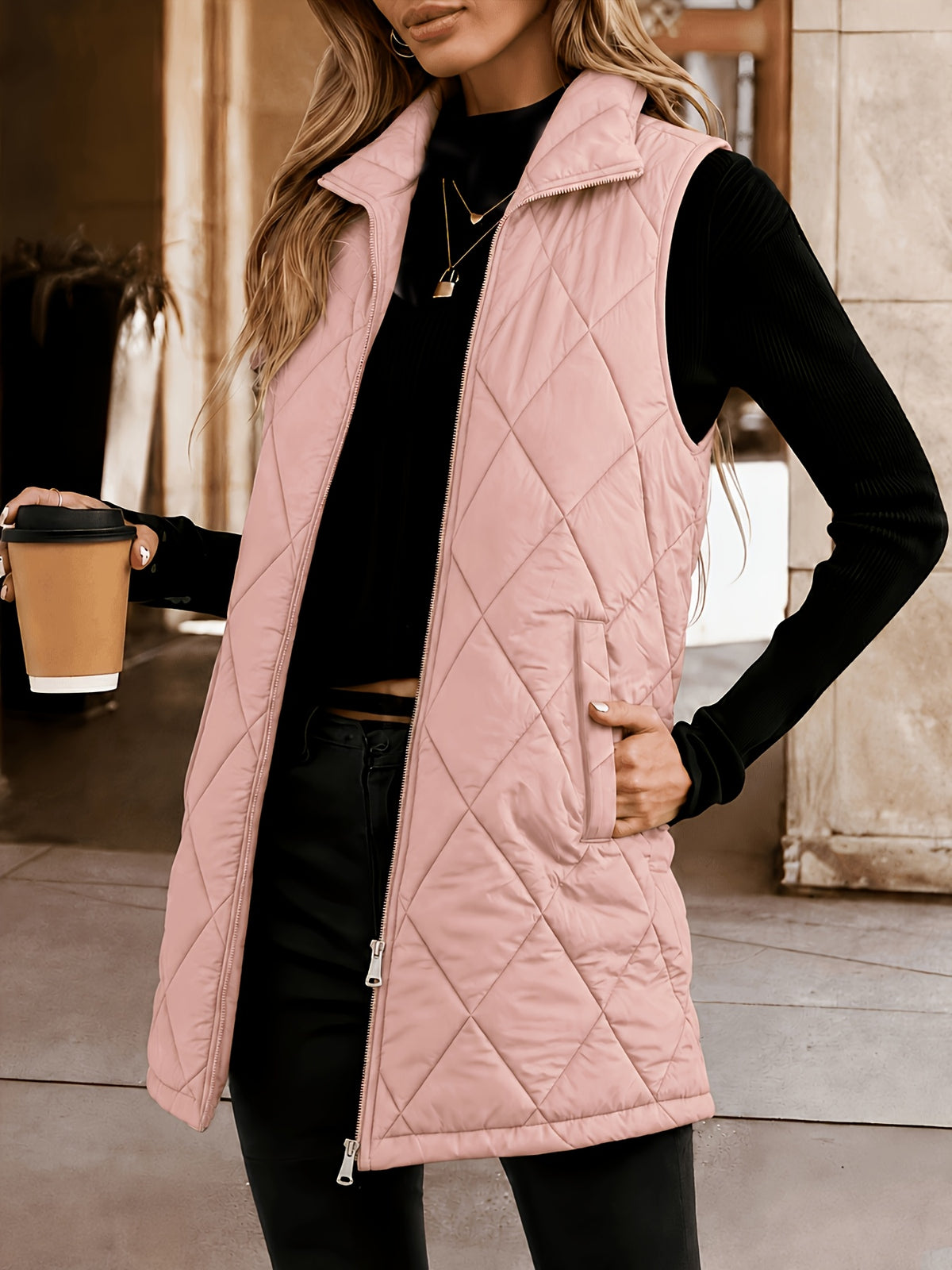Gilet Femme Sans Manches Matelassé Zip