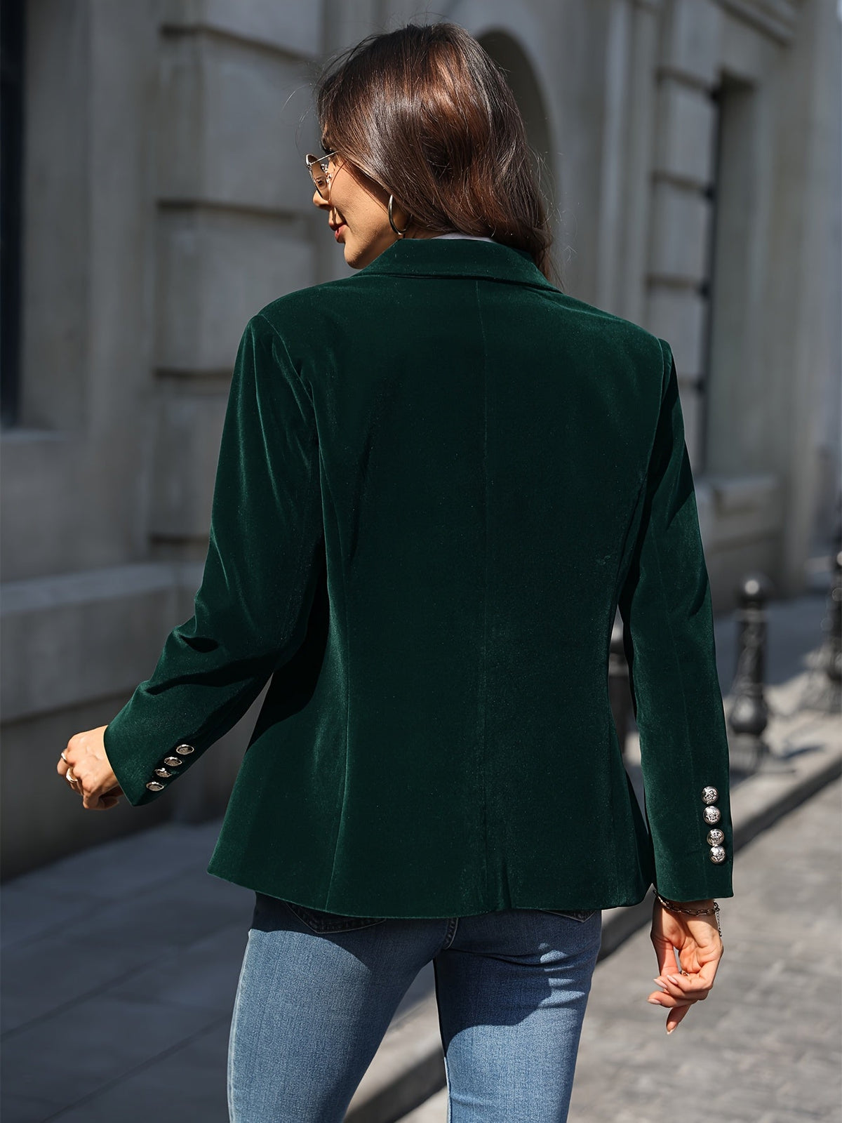 BLAZER CINTRÉ BOUTONS DORÉS POUR FEMME