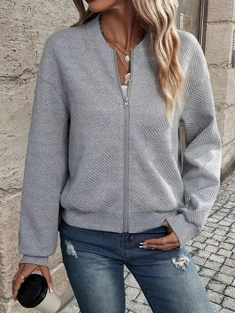 Gilet pour femme zippé texturé