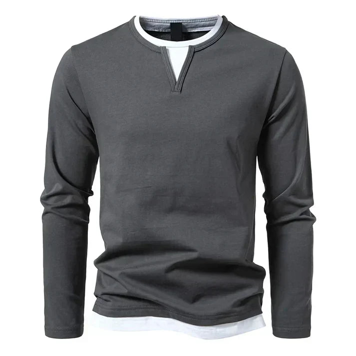 CHEMISE COL ROND MANCHES LONGUES POUR HOMME