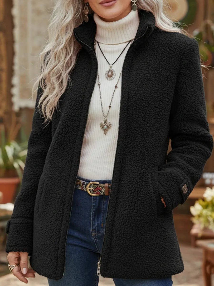 VESTE ZIPPÉE COL MONTANT POUR FEMME