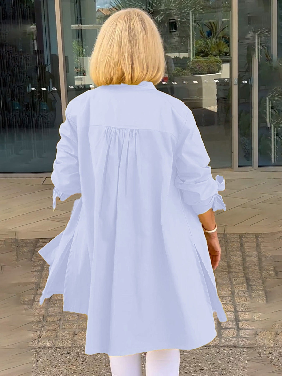 VESTE CHEMISE MANCHES NOUÉES POUR FEMME