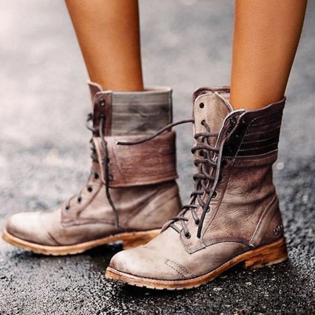 BOTTINES LACETS À TALON POUR FEMME