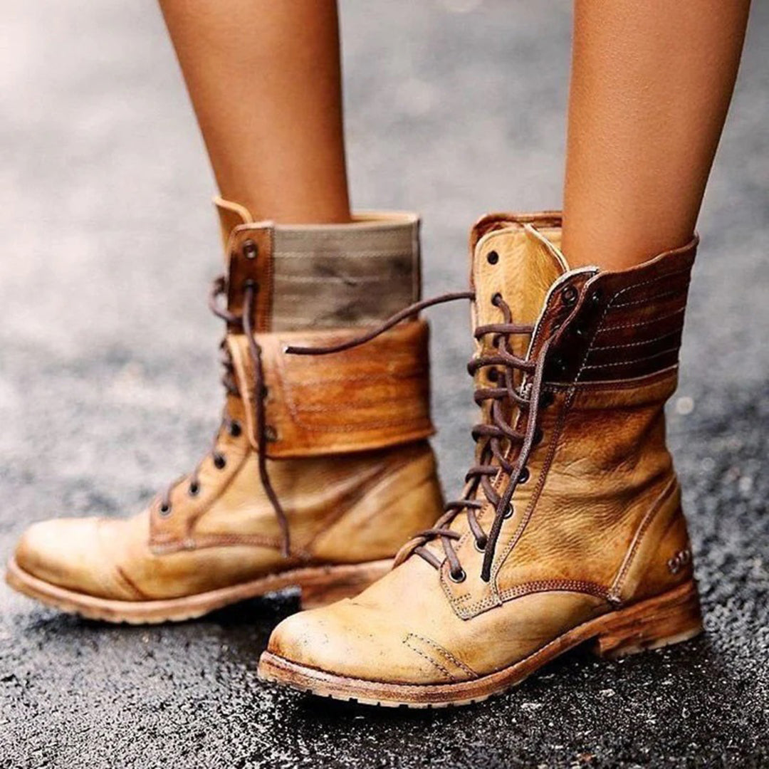 BOTTINES LACETS À TALON POUR FEMME