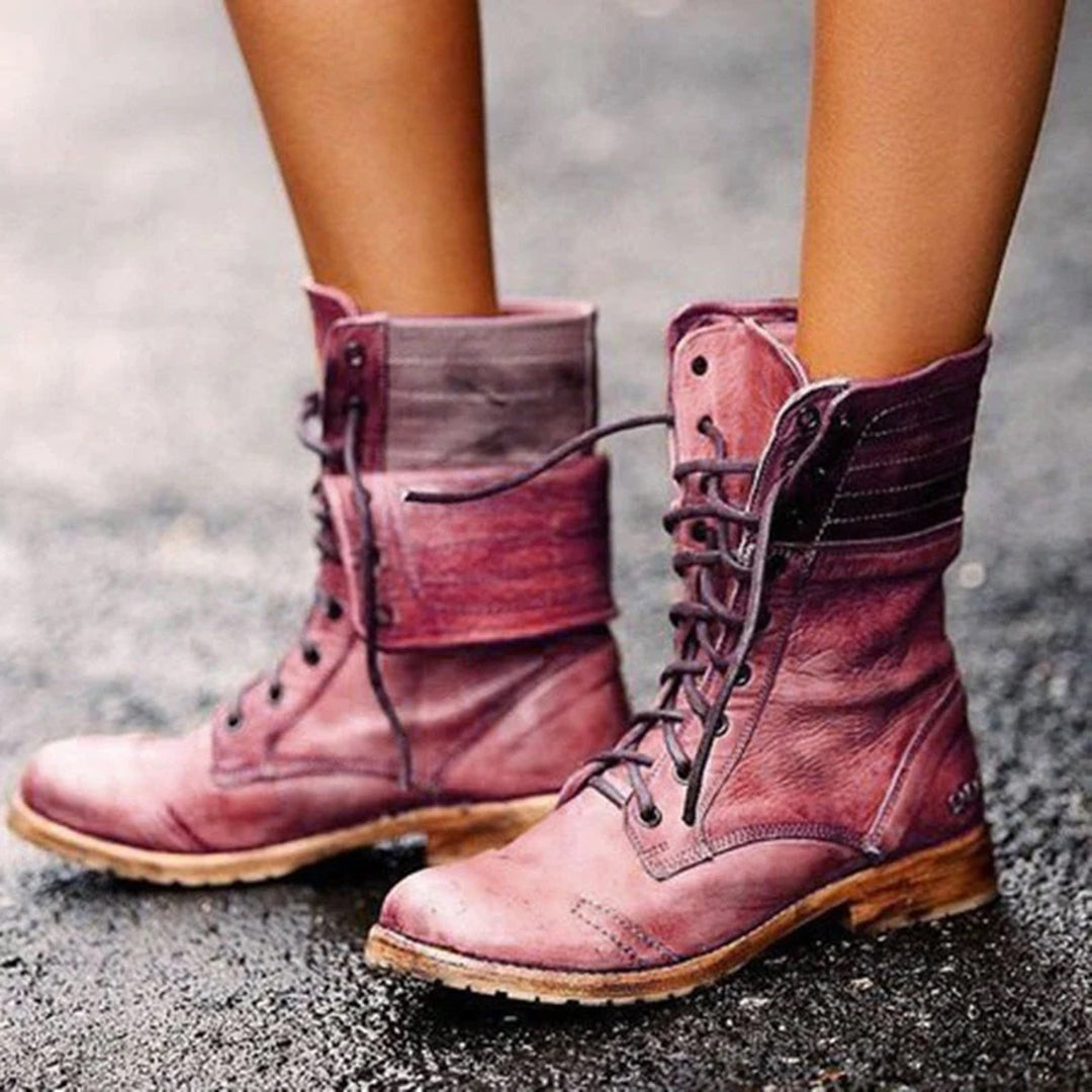BOTTINES LACETS À TALON POUR FEMME