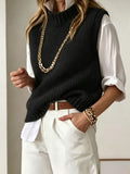 GILET FEMME SANS MANCHES COL MONTANT