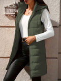Gilet Femme Sans Manches Long à Capuche