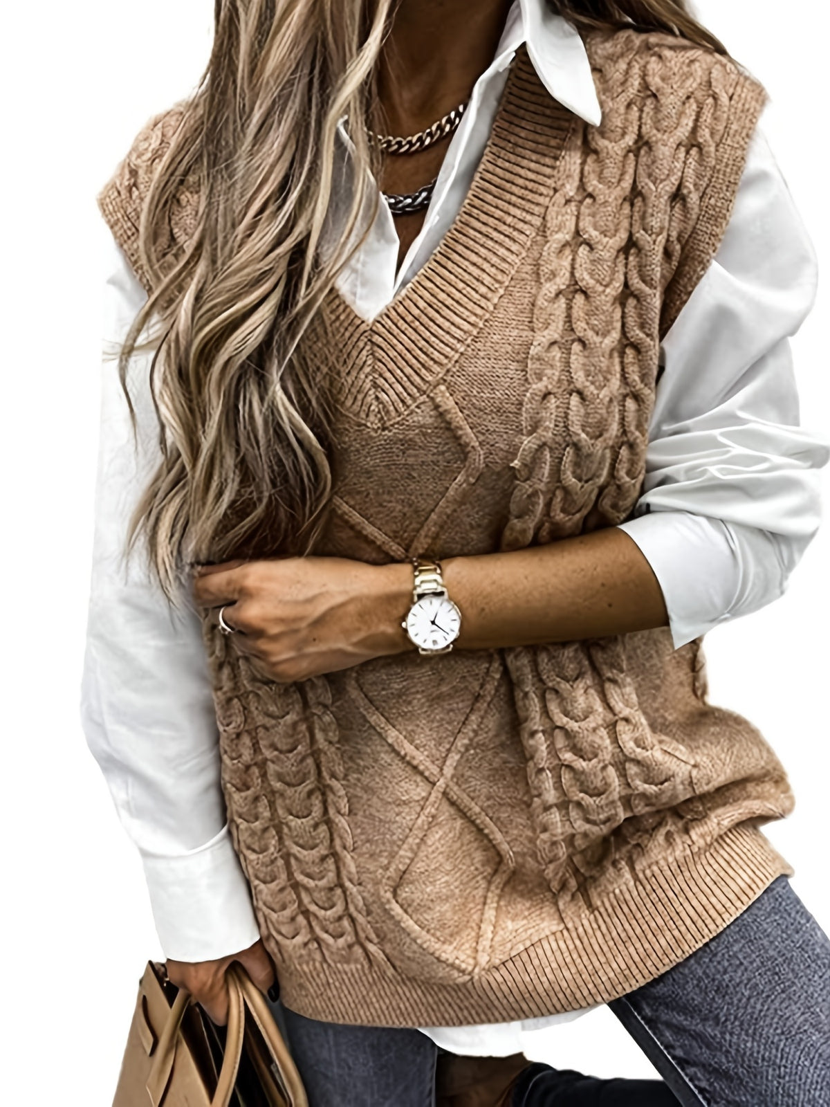 GILET TORSADÉ COL V GILET FEMME SANS MANCHE