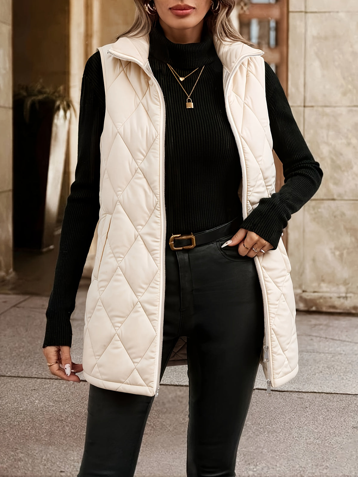 Gilet Femme Sans Manches Matelassé Zip