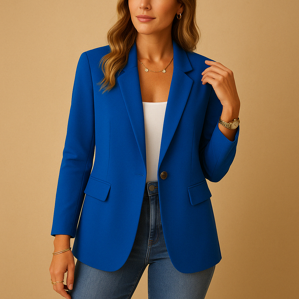 BLAZER CINTRÉ REVERS CLASSIQUE POUR FEMME