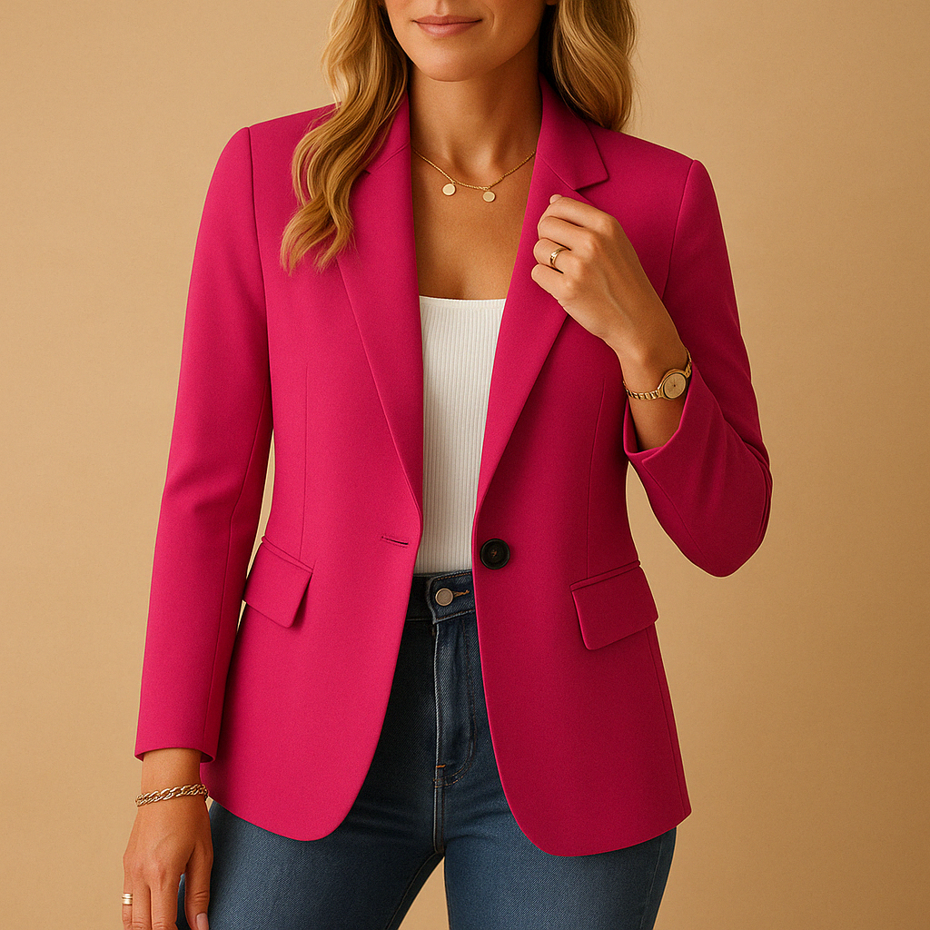 BLAZER CINTRÉ REVERS CLASSIQUE POUR FEMME