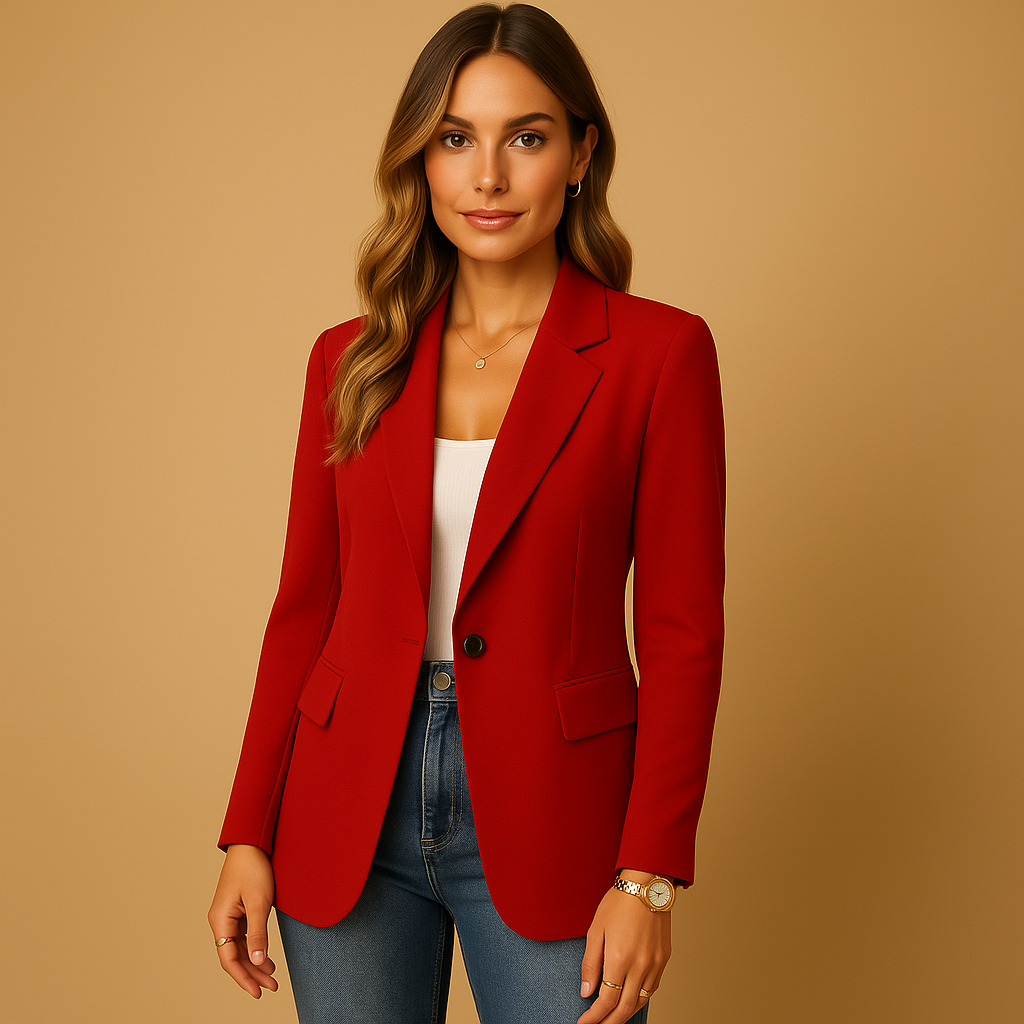 BLAZER CINTRÉ REVERS CLASSIQUE POUR FEMME