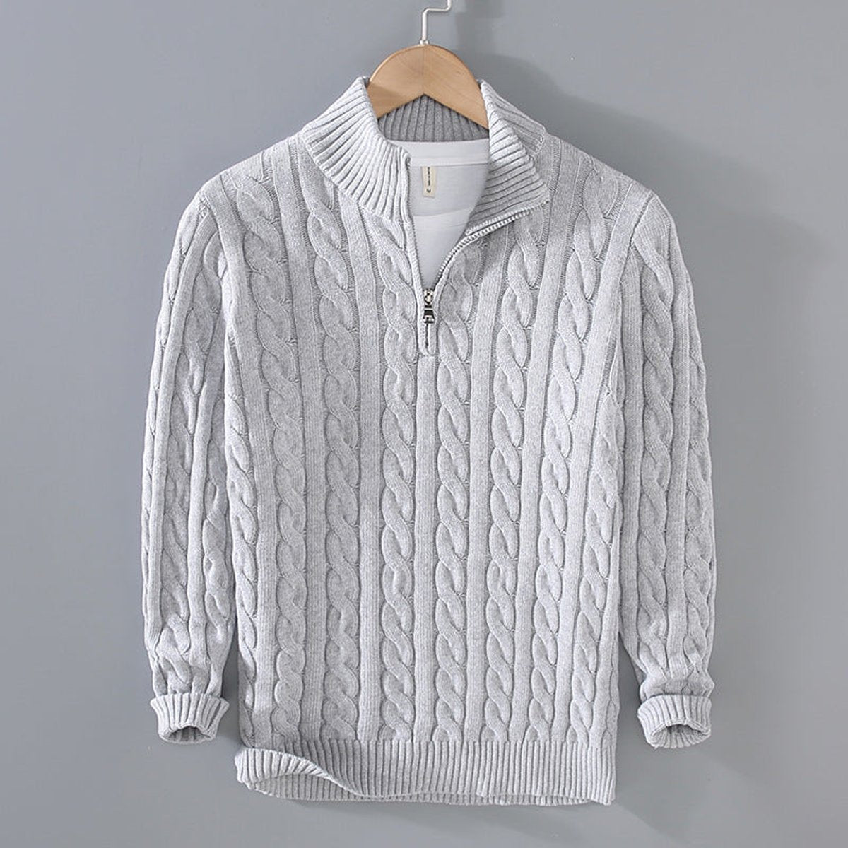PULL DEMI ZIP TORSADÉ POUR HOMME