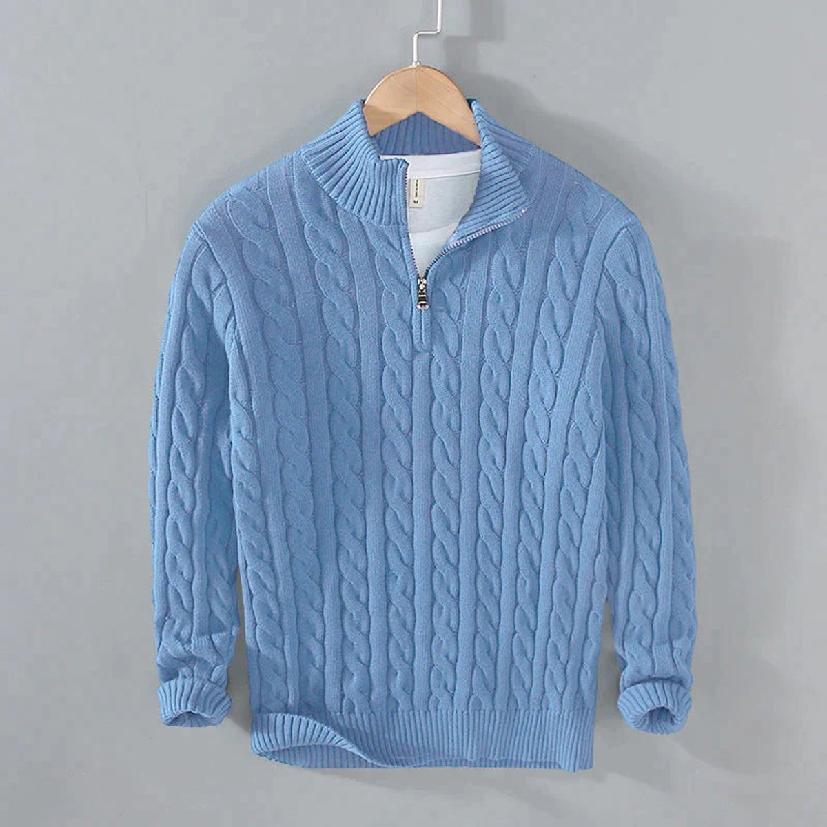 PULL DEMI ZIP TORSADÉ POUR HOMME