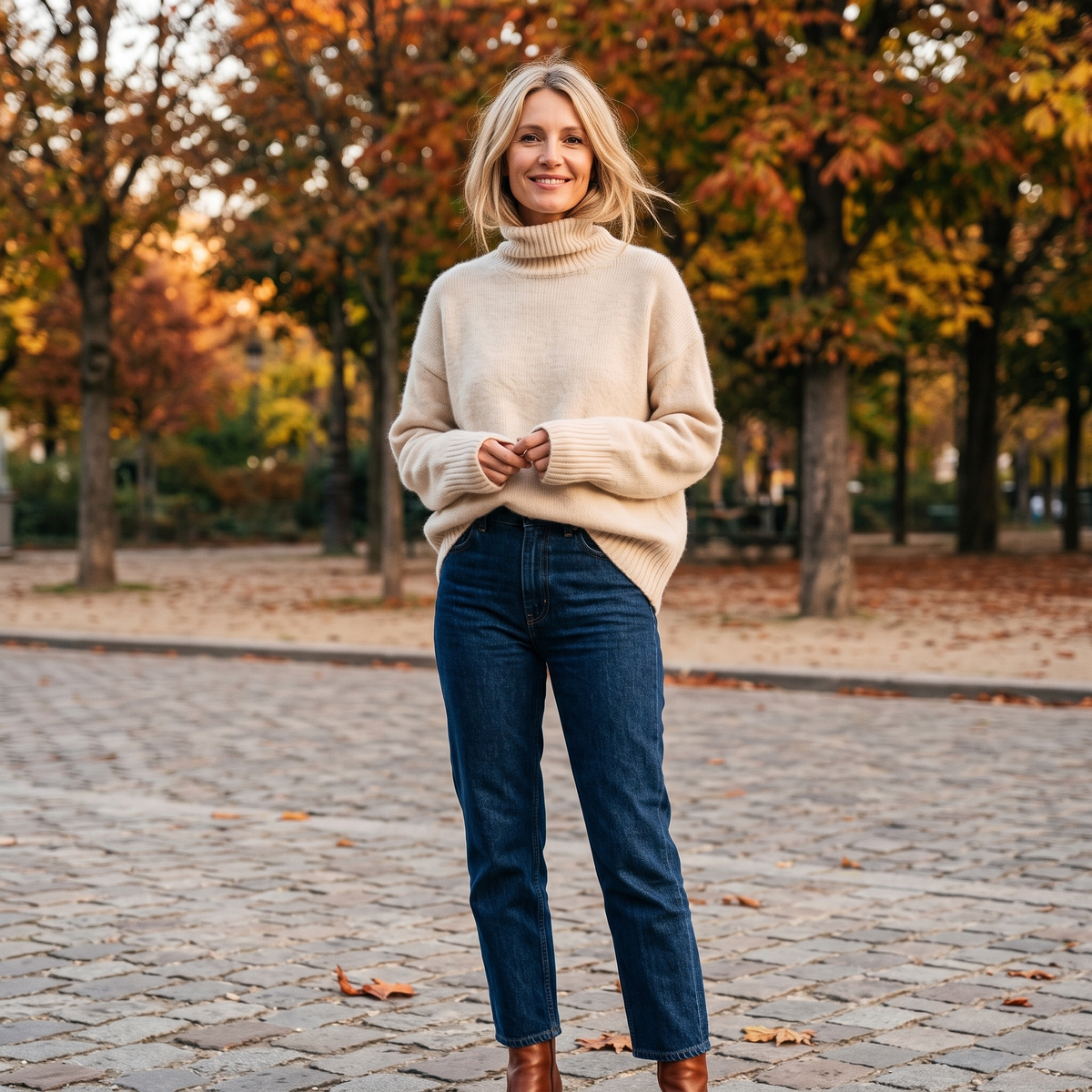 Inès | Pull Col Roulé Torsadé Femme