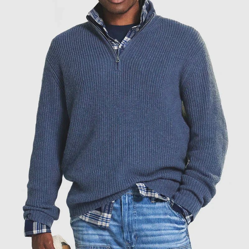 PULL COL MONTANT DEMI-ZIP POUR HOMME