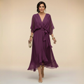 Anouk | Robe Maxi Femme Col V Nouée à la Taille