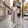 Annika | Manteau Long Croisé Femme Col Cranté