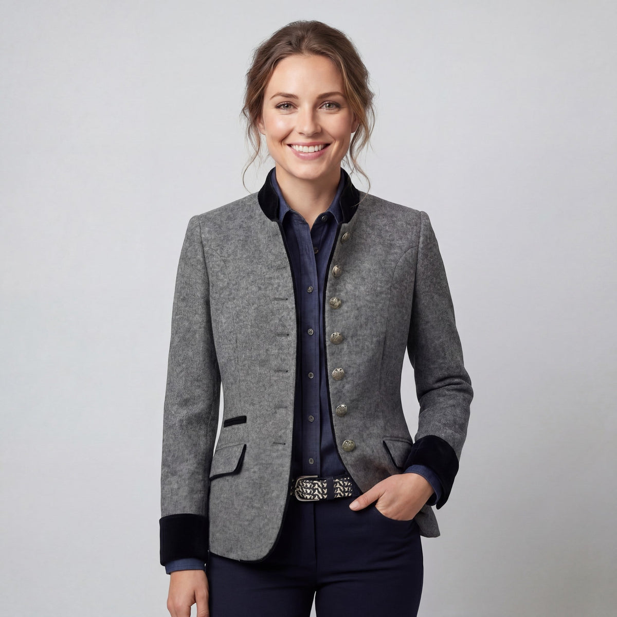 BLAZER FEMME À BOUTONS CONTRASTÉS