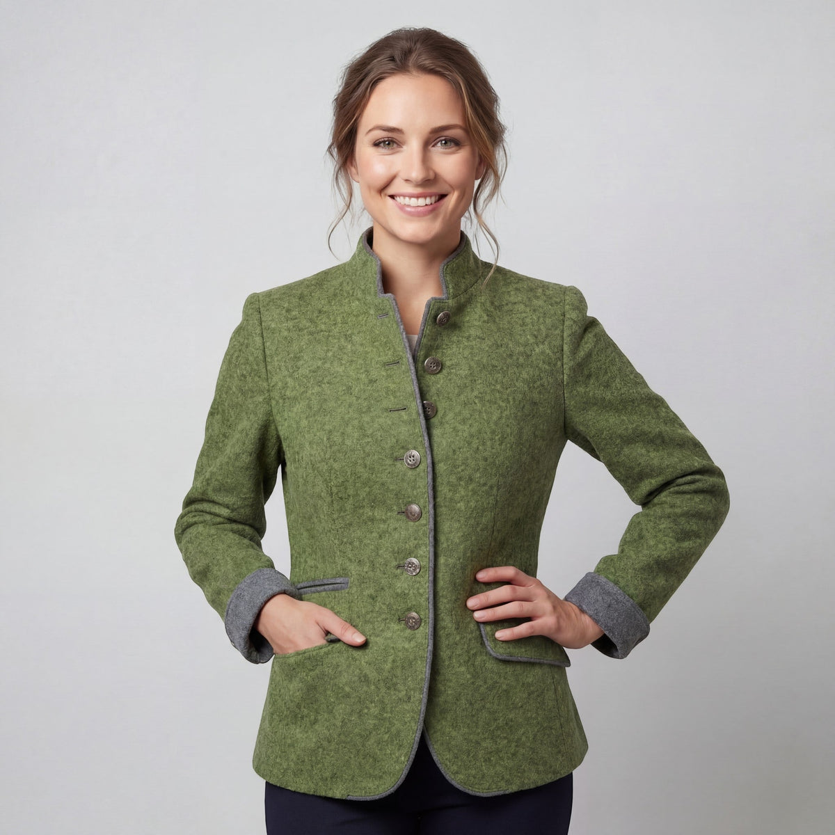 BLAZER FEMME À BOUTONS CONTRASTÉS