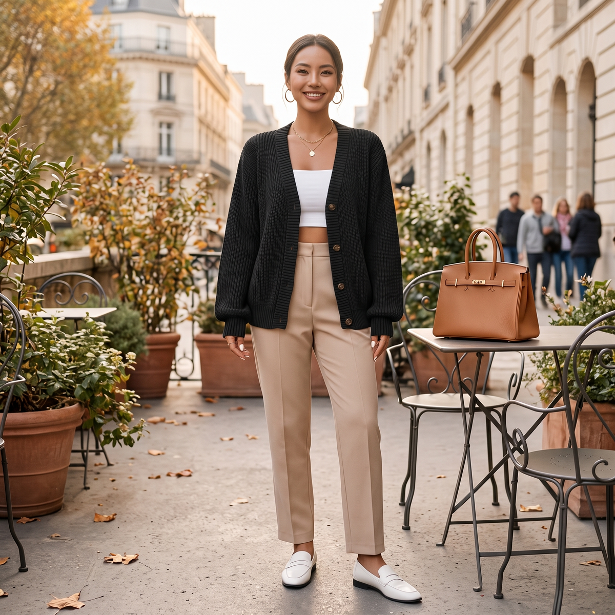 Elise | Gilet Col V Boutonné Femme