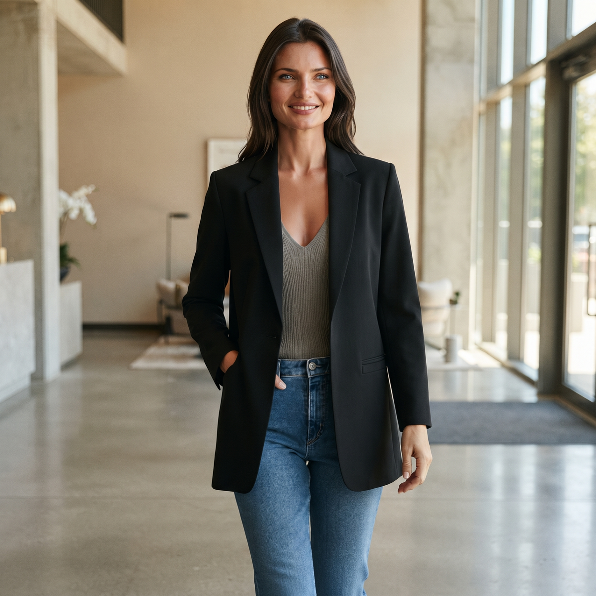 BLAZER FEMME VICTOIRE STRUCTURÉ LONG