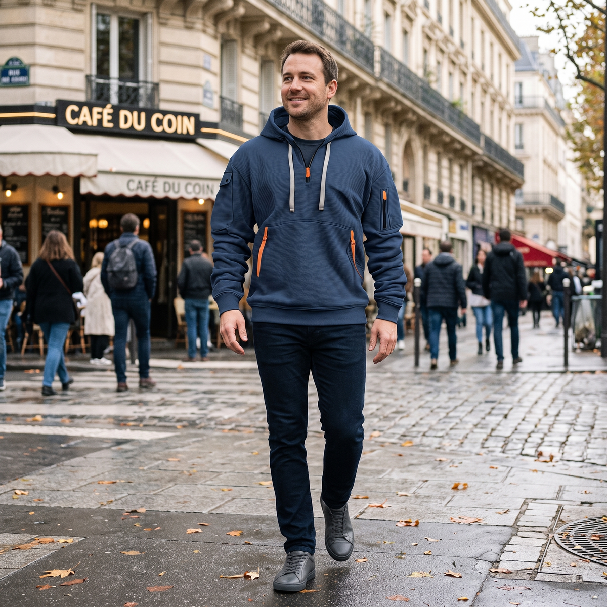 Anders | Sweat à Capuche Homme Zip Col Montant