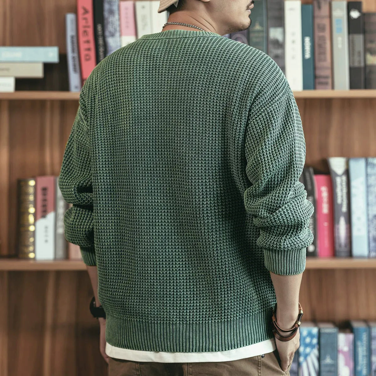 PULL MAILLE GAUFRÉE POUR HOMME