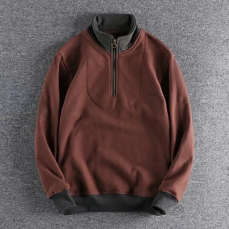 PULL DEMI ZIP COL MONTANT POUR HOMME