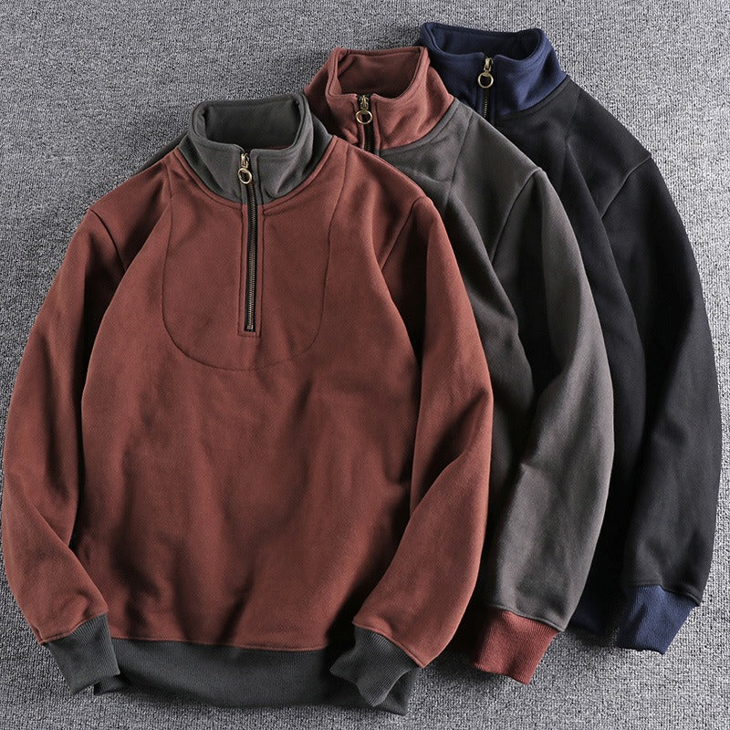 PULL DEMI ZIP COL MONTANT POUR HOMME