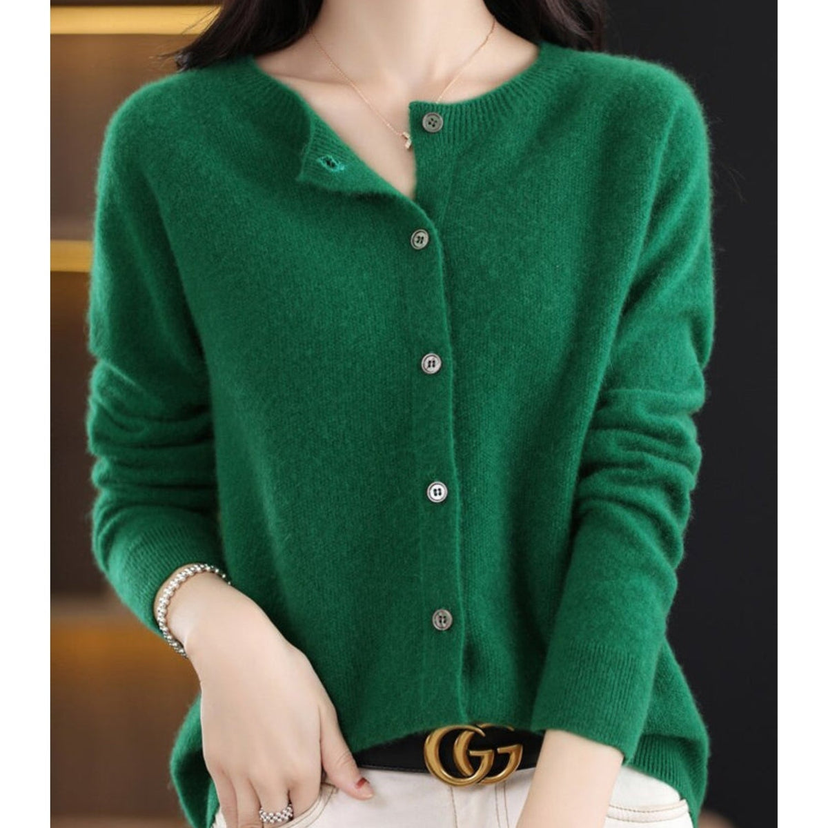 Gilet pour Femme Boutonné à Manches Longues
