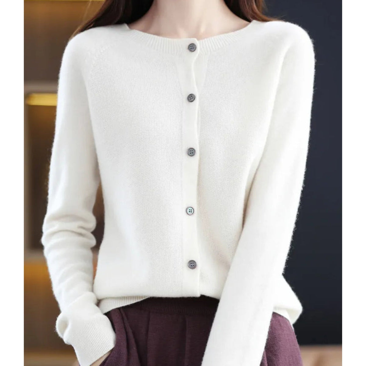 Gilet pour Femme Boutonné à Manches Longues