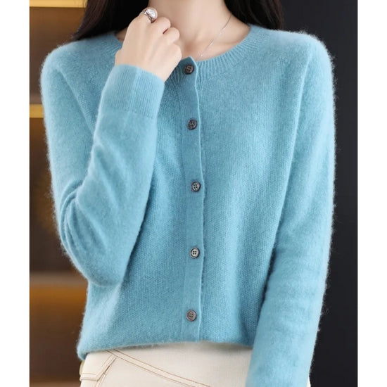 Gilet pour Femme Boutonné à Manches Longues