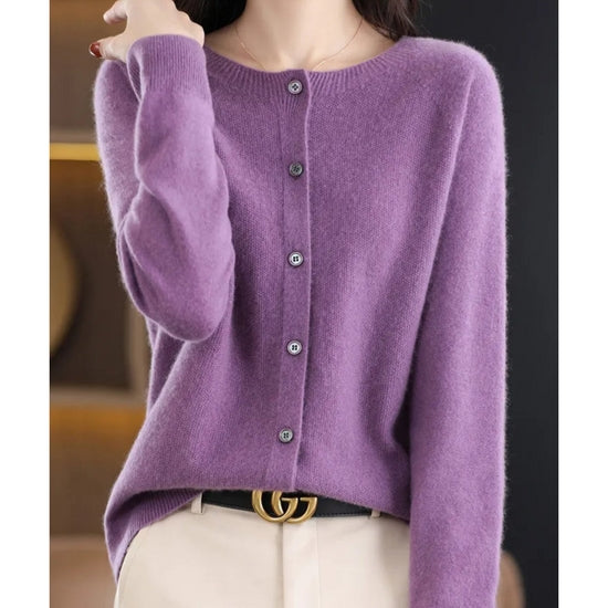 Gilet pour Femme Boutonné à Manches Longues