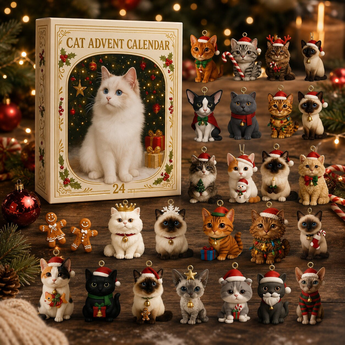 Calendriers de l'Avent cadeaux de Noël - Chats Miniatures pour Femme