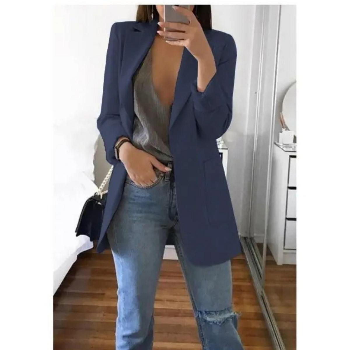 BLAZER LONG BOUTONNÉ POUR FEMME