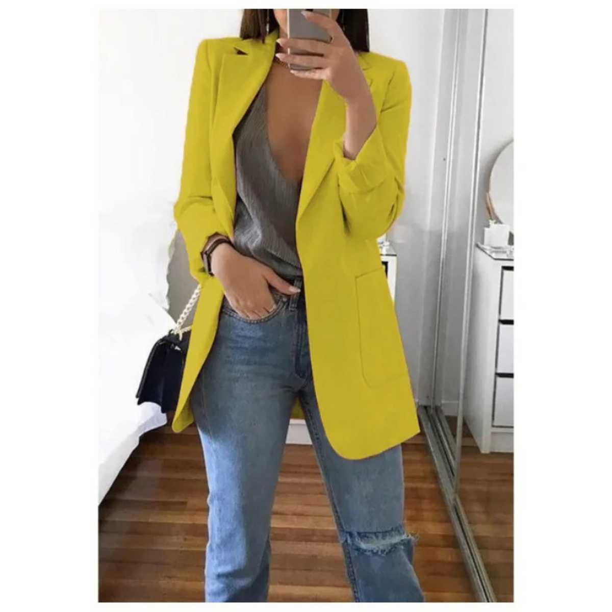 BLAZER LONG BOUTONNÉ POUR FEMME