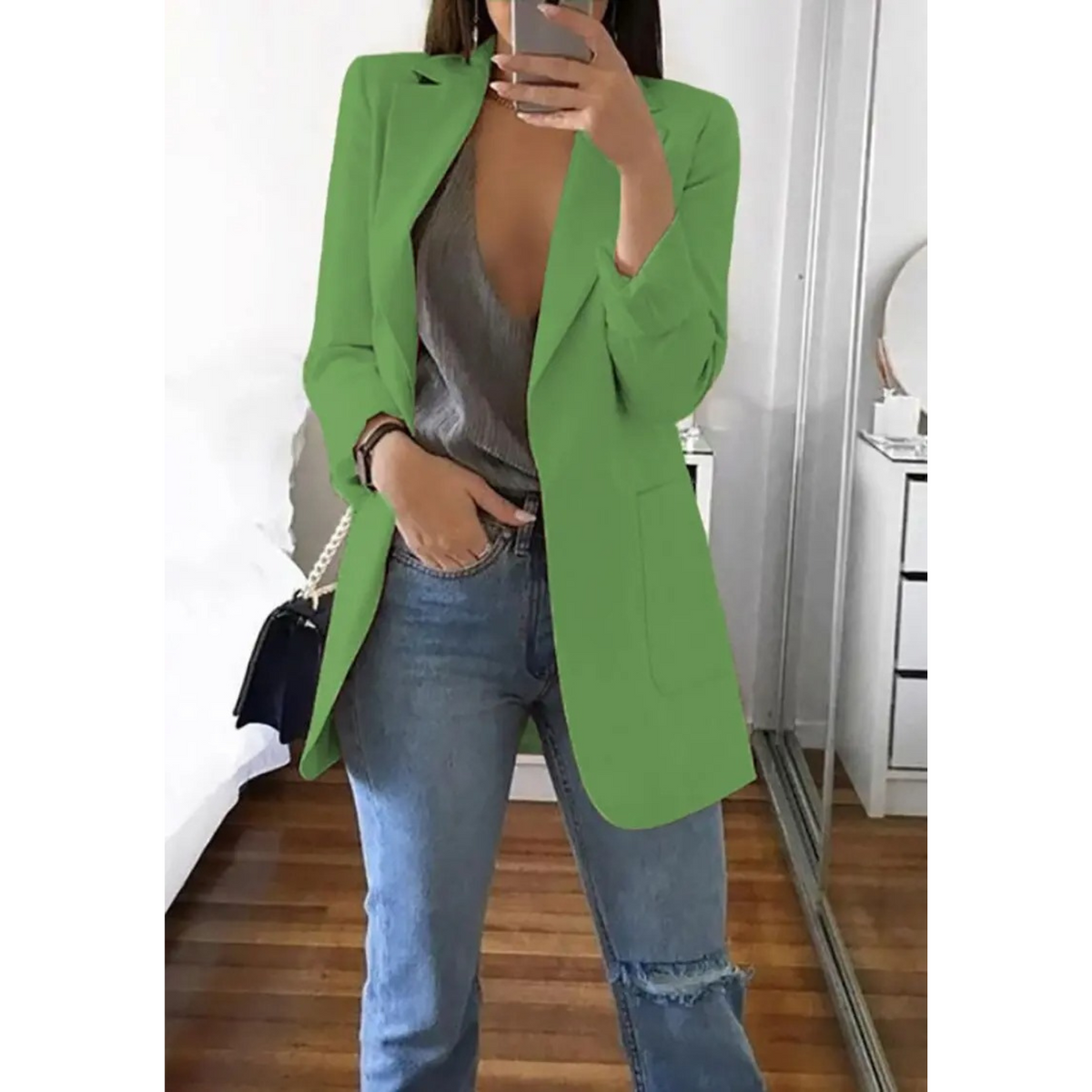 BLAZER LONG BOUTONNÉ POUR FEMME