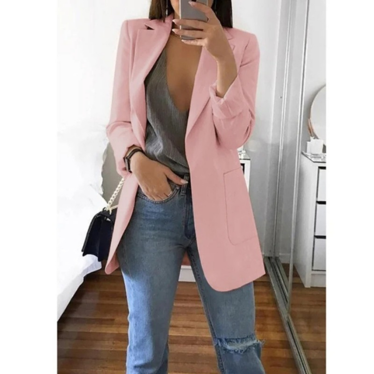 BLAZER LONG BOUTONNÉ POUR FEMME