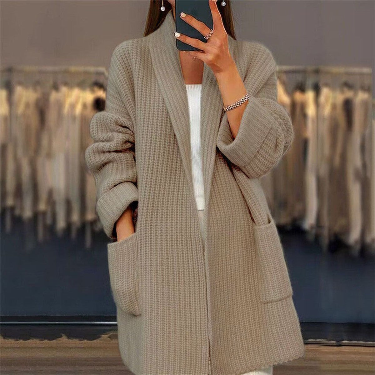 CARDIGAN MAILLE EPAISSE GILET POUR FEMME