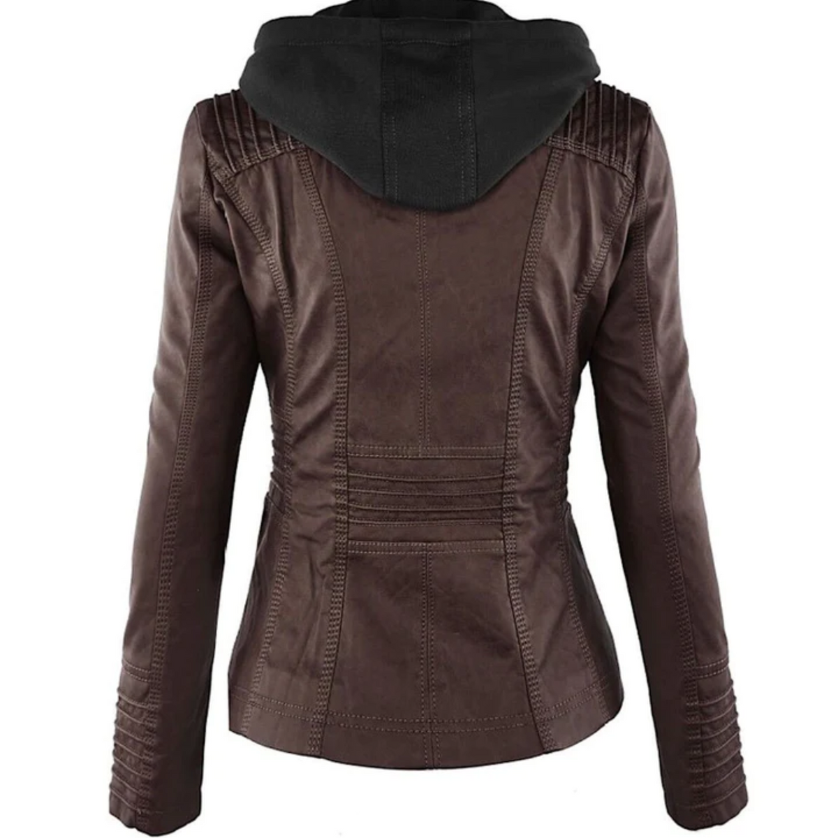 VESTES EN CUIR À CAPUCHE POUR FEMME