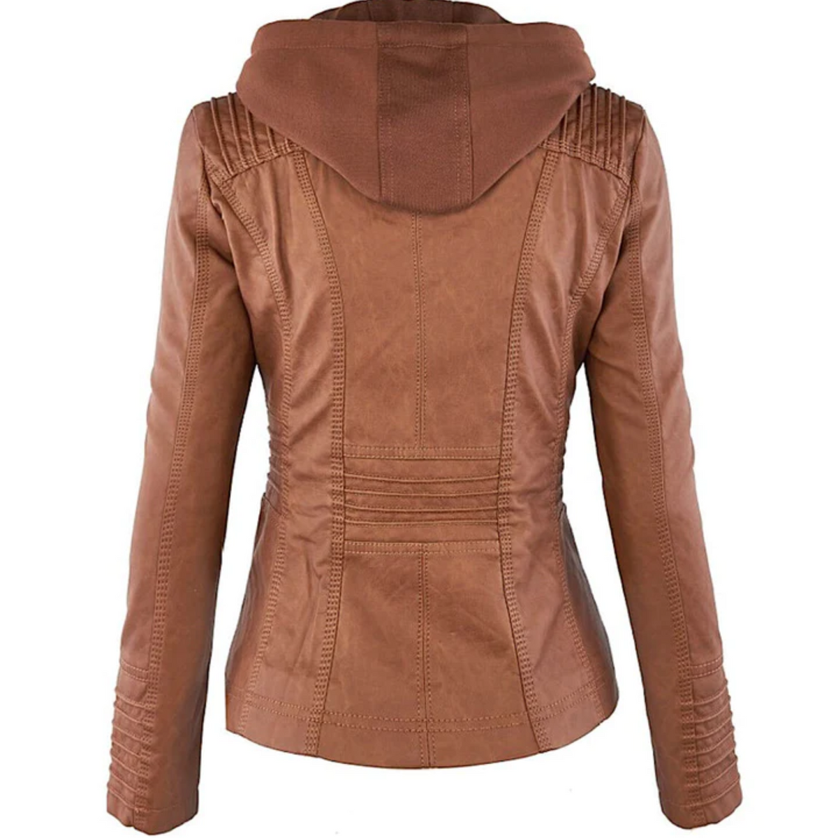 VESTES EN CUIR À CAPUCHE POUR FEMME