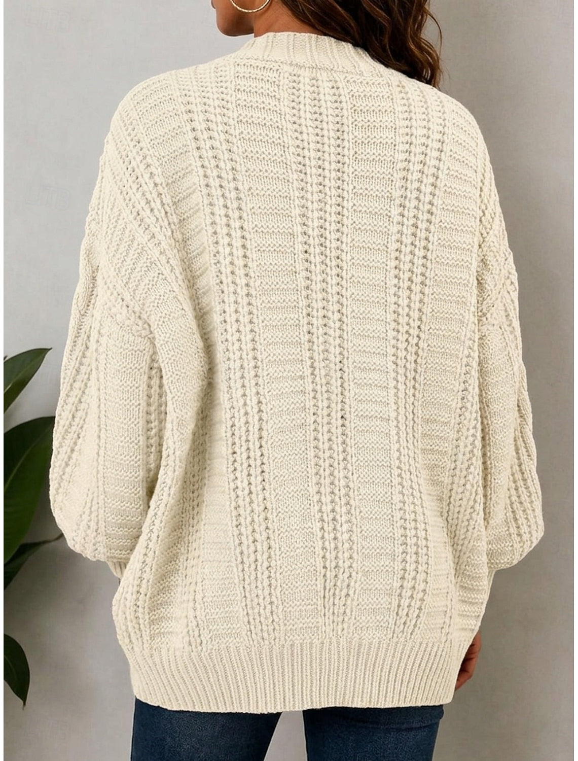 GILET POUR FEMME EN MAILLE TORSADÉE OVERSIZE