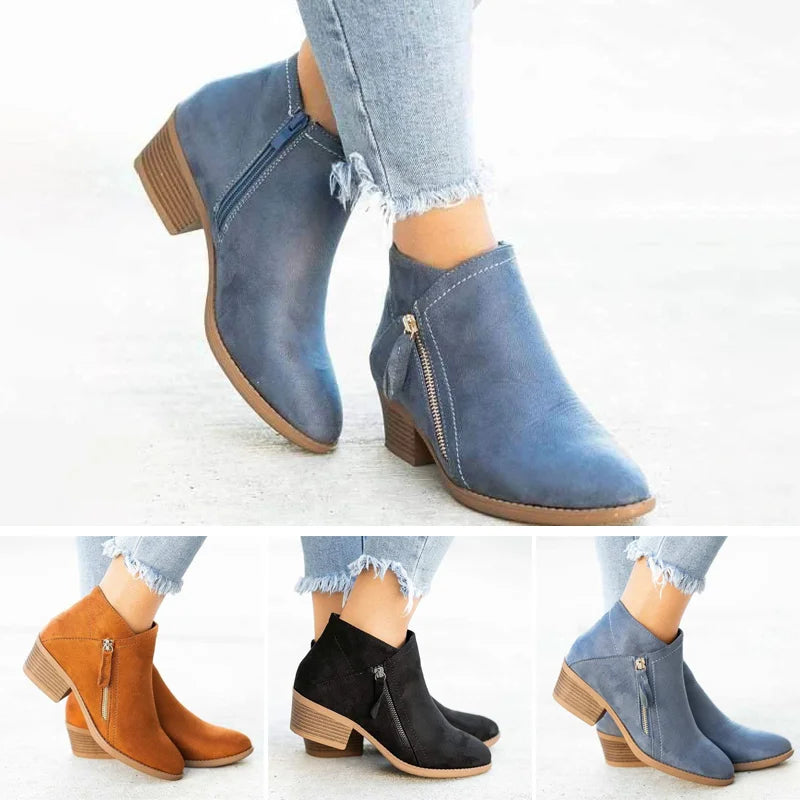 BOTTINES ZIP LATÉRAL POUR FEMME