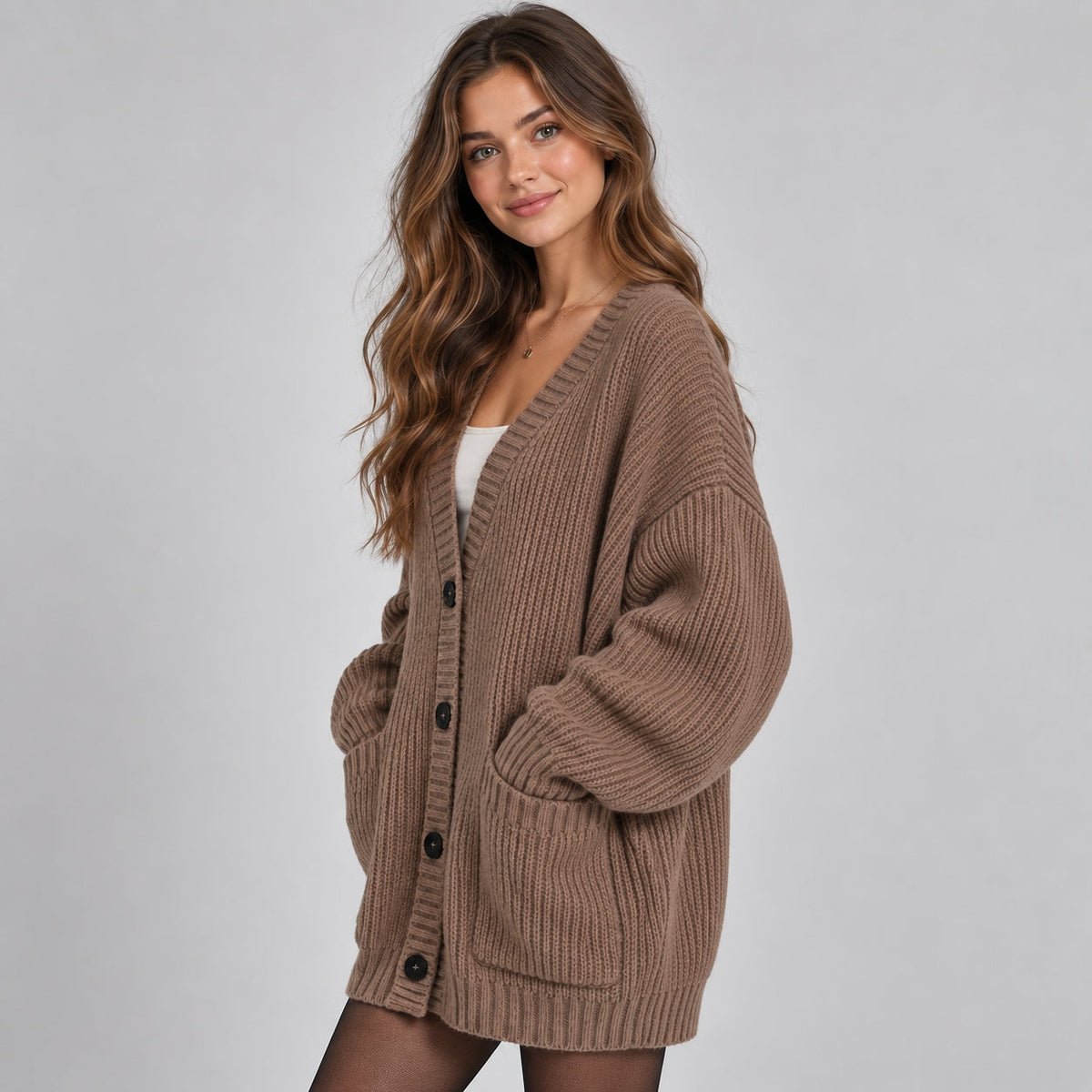 GILET POUR FEMME EN MAILLE OVERSIZE