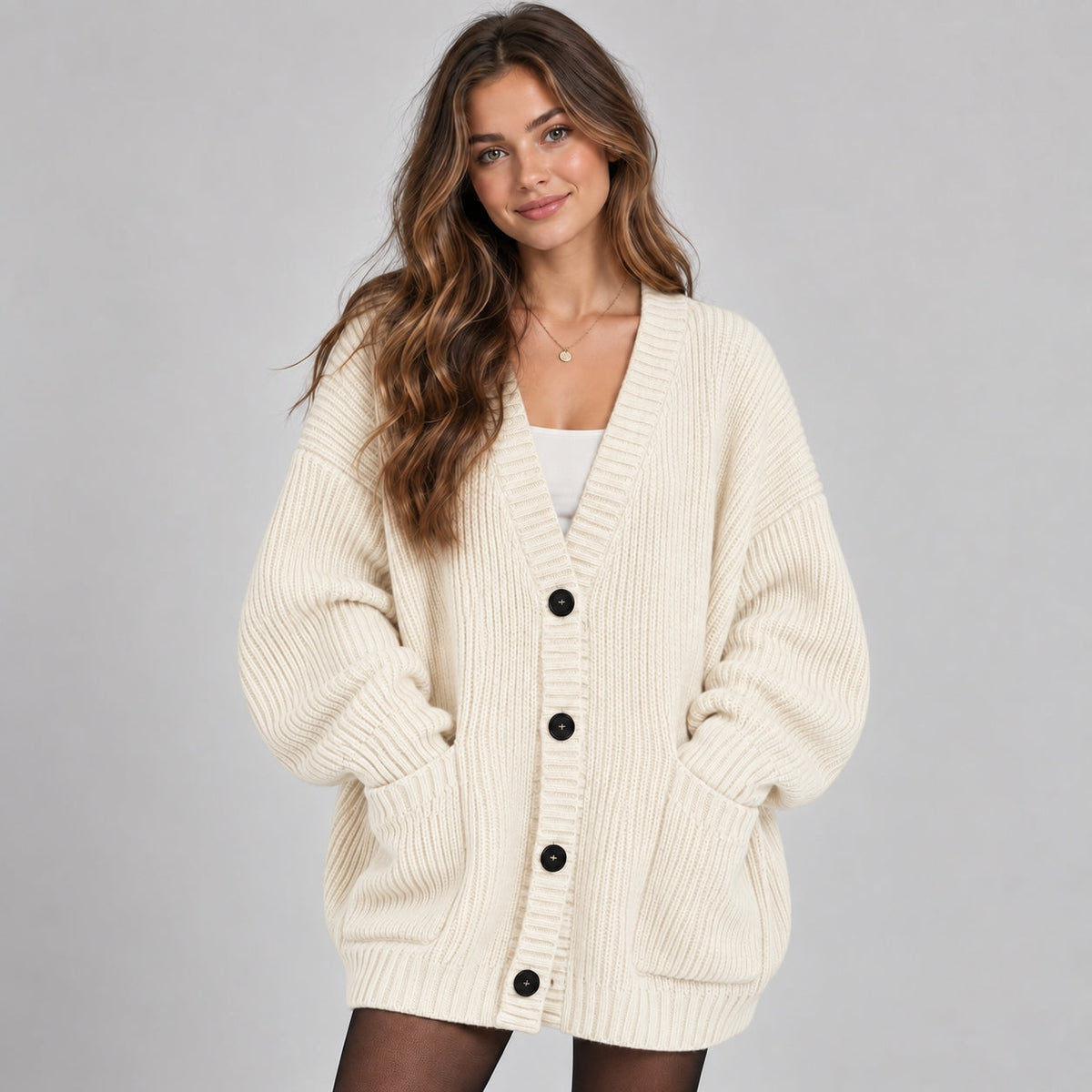GILET POUR FEMME EN MAILLE OVERSIZE