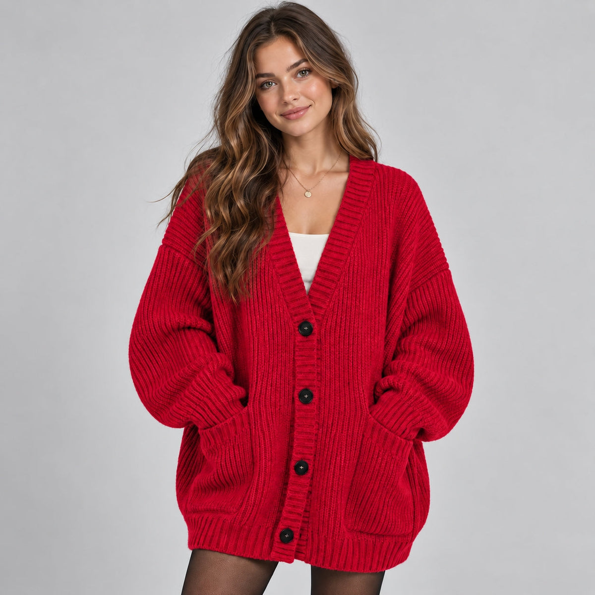 GILET POUR FEMME EN MAILLE OVERSIZE